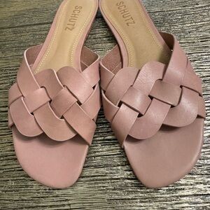 SCHUTZ sweet rose Tari braided leather sandals NWT 7.5